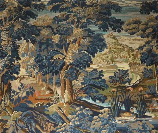 Large French petit pointe in style of Verdu tapestry
